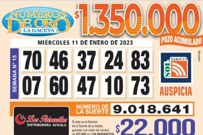 Los Números de Oro de LA GACETA del 11 de enero de 2023