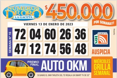 Los Números de Oro de LA GACETA del 13 de enero de 2023
