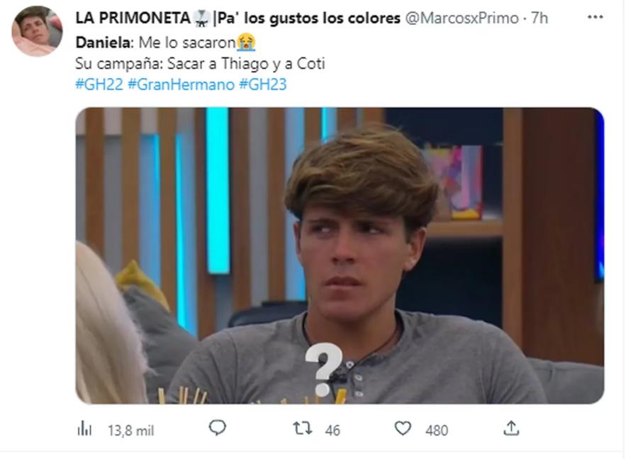 Gran Hermano 2022: la eliminación de Thiago, la polémica reacción de Daniela al enterarse y el estallido de las redes