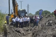 En Simoca, Jaldo y Manzur supervisaron las obras de la planta de líquidos cloacales