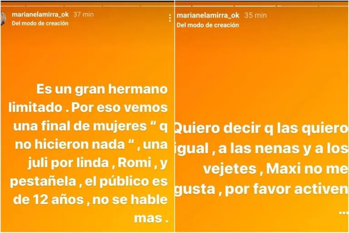 Marianela Mirra criticó al público de Gran Hermano y pidió sacar a un participante: “No me gusta”