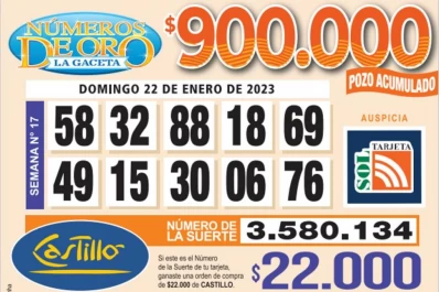 Los Números de Oro de LA GACETA del 22 de enero de 2023