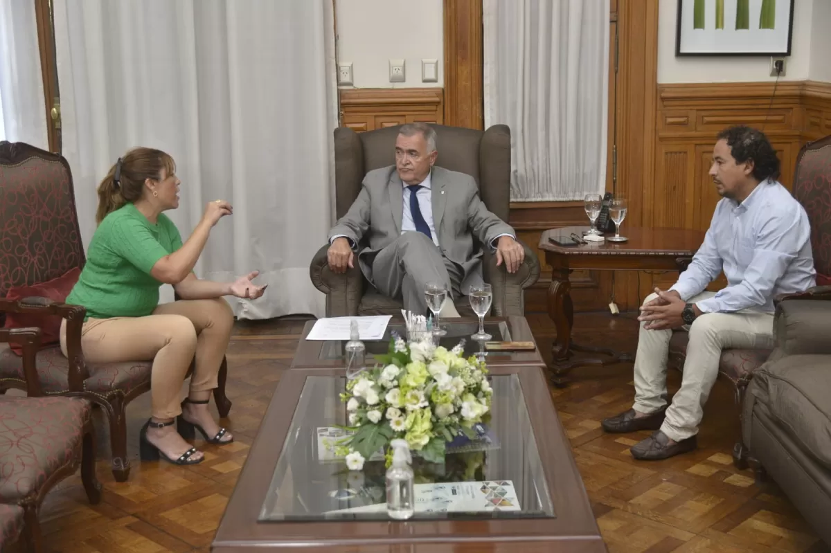 EN CASA DE GOBIERNO. Jaldo, Carrizo y Salim se reunieron.