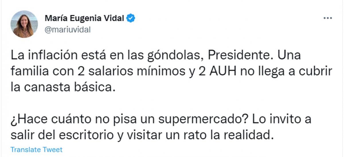 La oposición rechazó las declaraciones de Alberto Fernández sobre la inflación