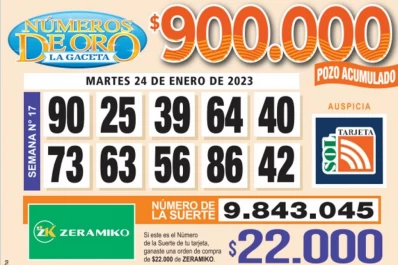 Los Números de Oro de LA GACETA del 24 de enero de 2023