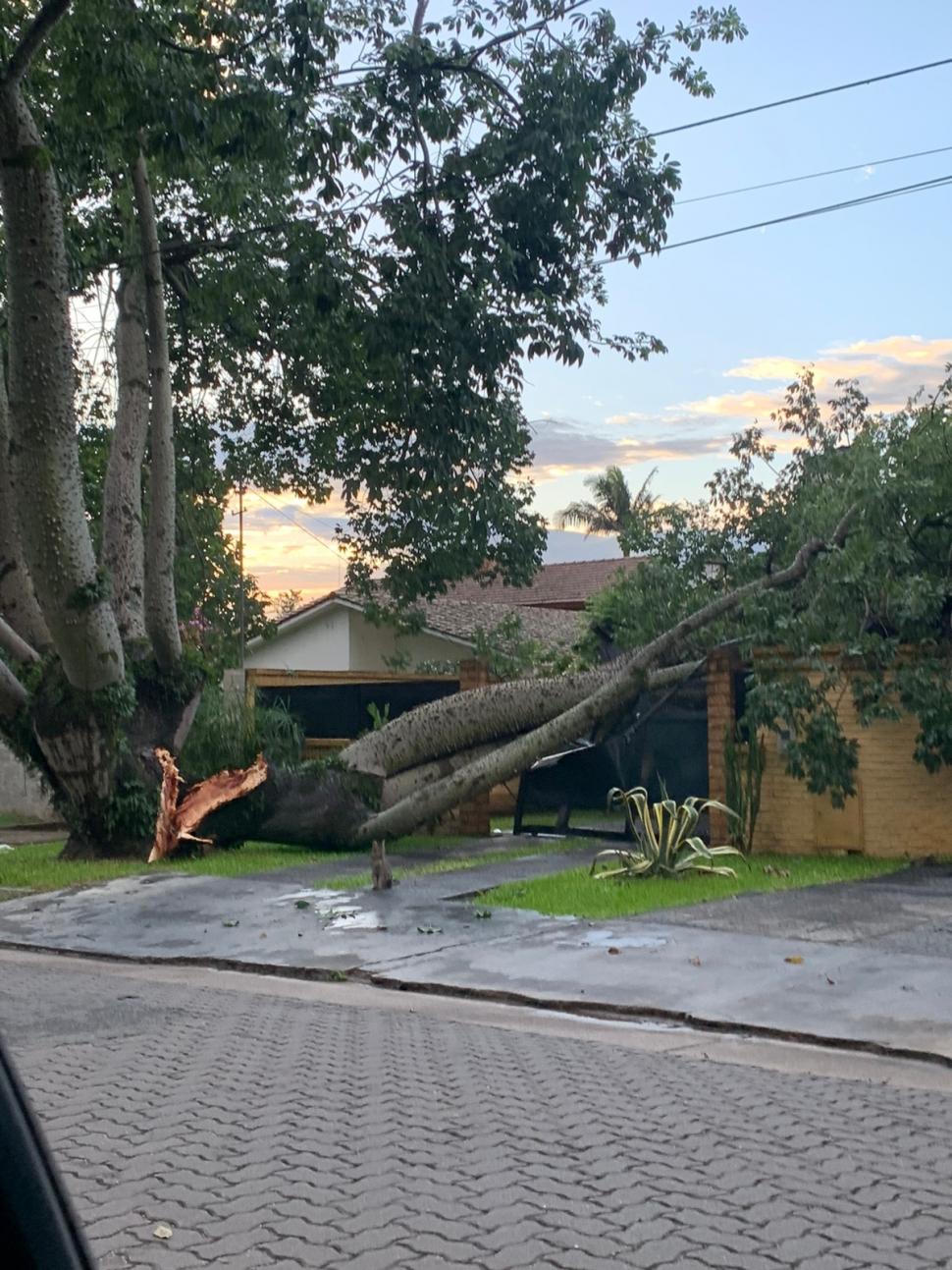 SIN HERIDOS. El portón de una casa en Yerba Buena quedó destruido 