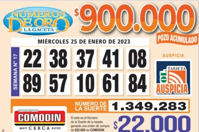 Los Números de Oro de LA GACETA del 25 de enero de 2023