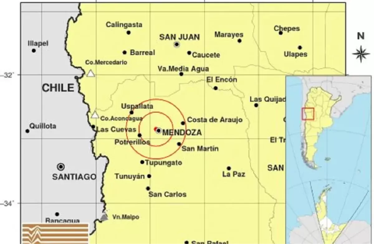 Un fuerte temblor de 3,9 sacudió a Mendoza durante la mañana