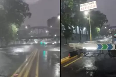 A causa de la tormenta, está cortado el tránsito en 24 de Septiembre al 1.200