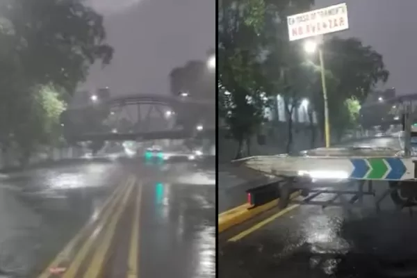 A causa de la tormenta, está cortado el tránsito en 24 de Septiembre al 1.200