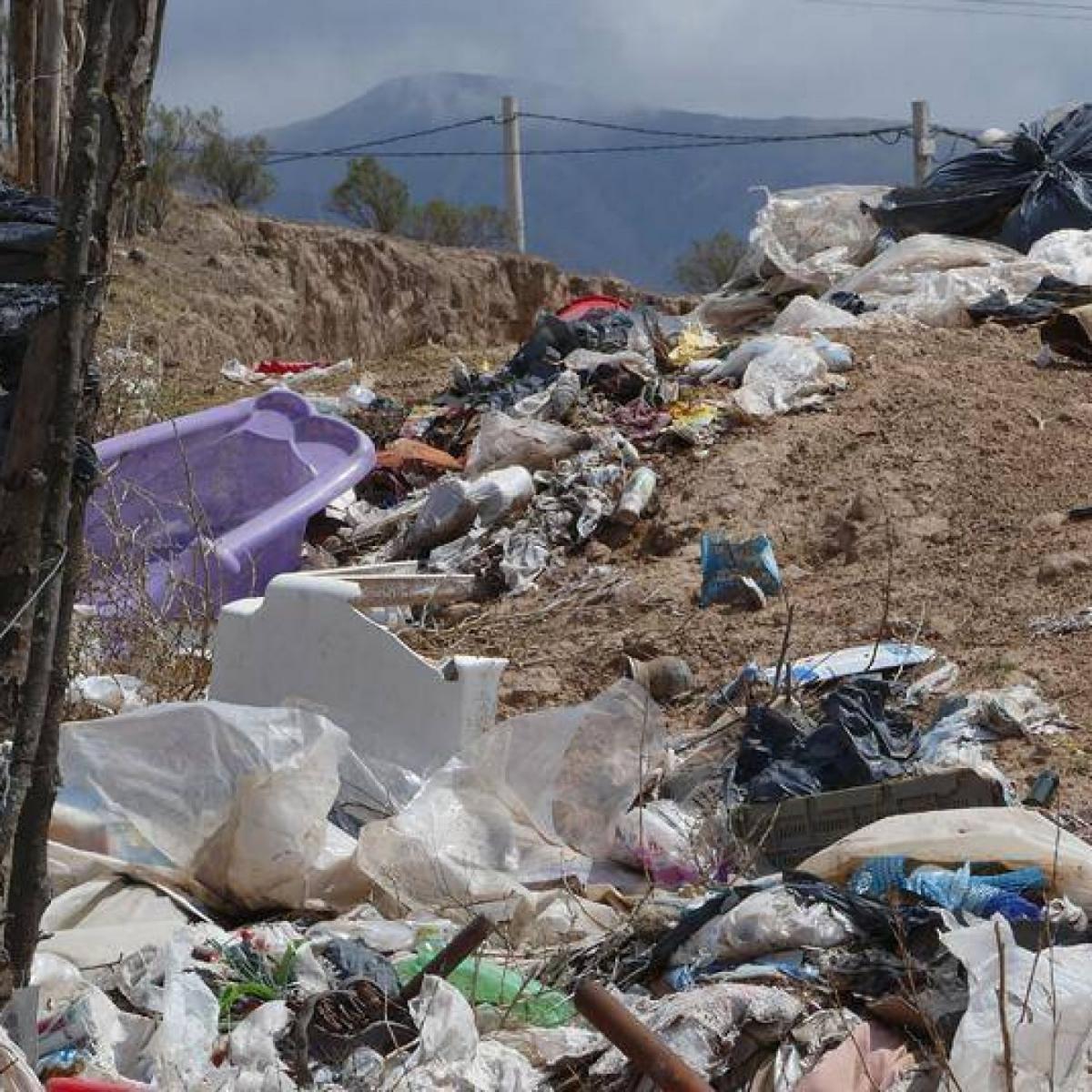 Basural a cielo abierto en El Mollar