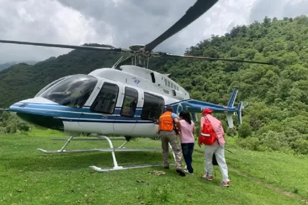 Accidente en la montaña: un mujer debió ser trasladada en helicóptero de urgencia