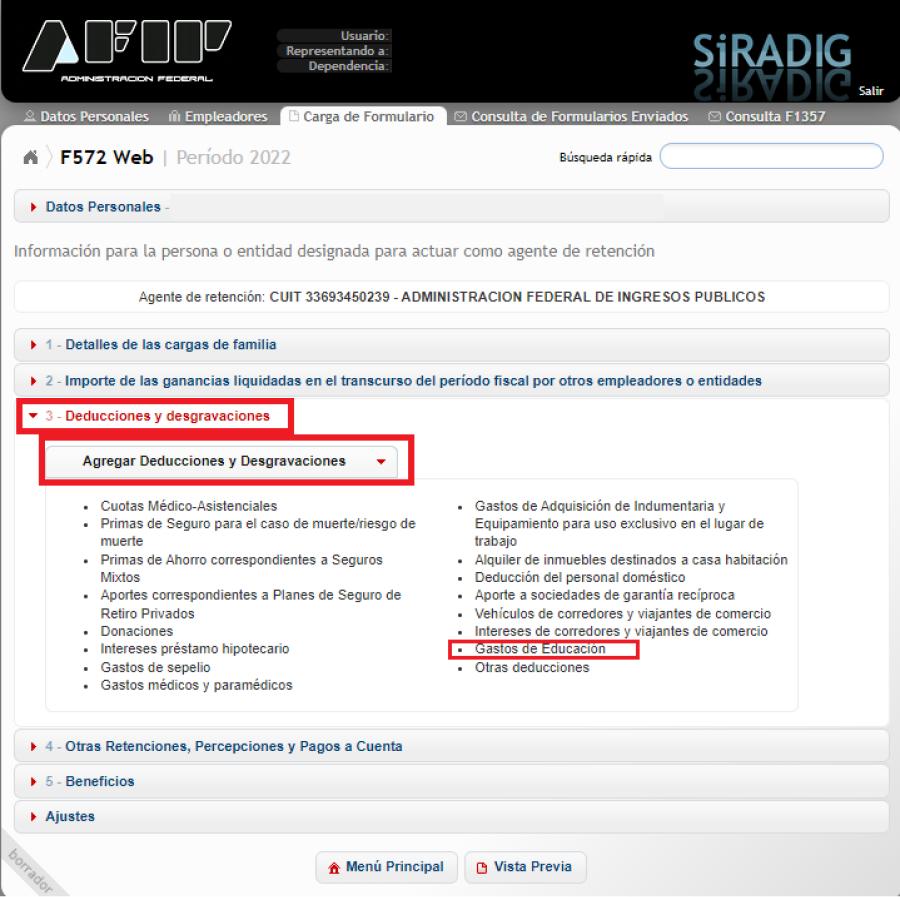 Impuesto a la Ganancias: paso a paso de cómo deducir los gastos educativos en la web de AFIP