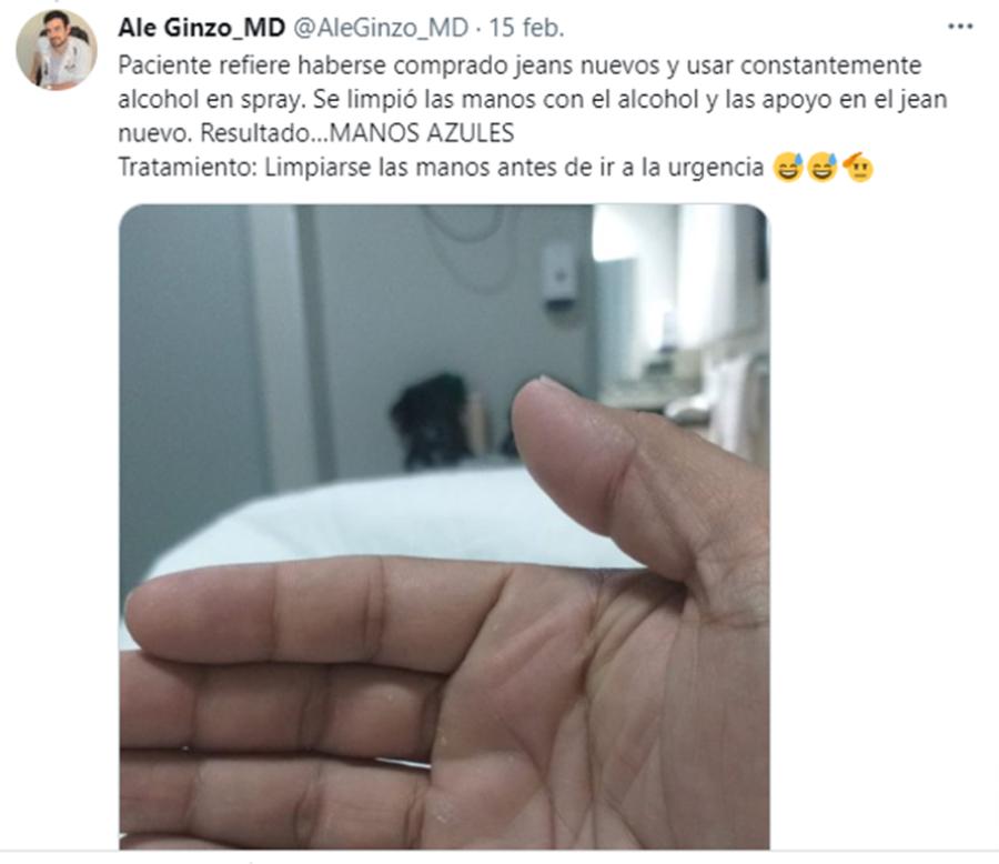 Un médico atendió a un joven con las manos azules y el diagnóstico sorprendió a todos