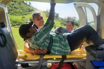 Un hombre se cayó del caballo en la montaña y debió ser trasladado en helicóptero al hospital