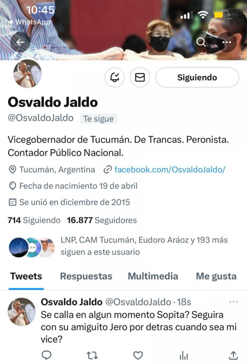 ¿Jaldo contra Manzur? Le hackearon la cuenta de Twitter al vicegobernador y estallaron las redes