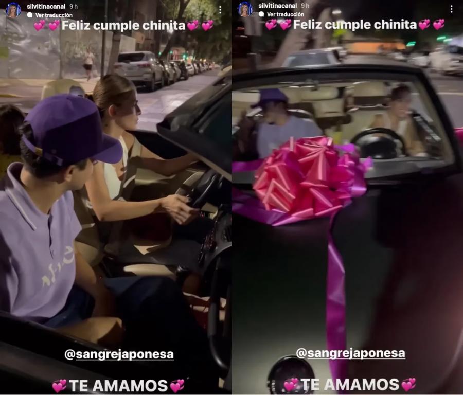 La China Suárez paseó junto a Rusherking y Rufina Cabré en su auto descapotable. (Foto: Captura Instagram / silvitinacanal).