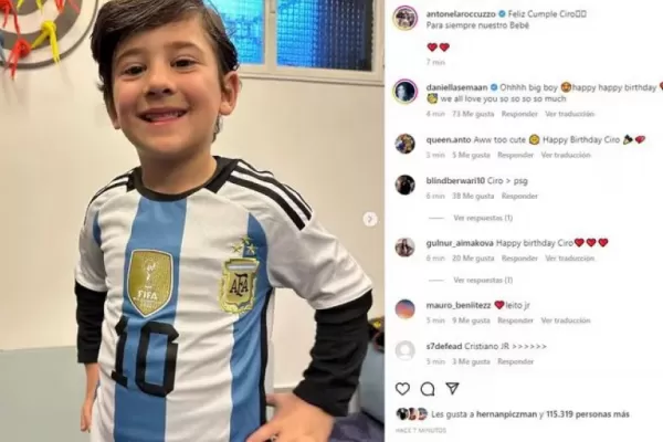 La tierna publicación de Antonela Rocuzzo por el cumpleaños de Ciro, el más pequeños de los hijos de Lionel Messi