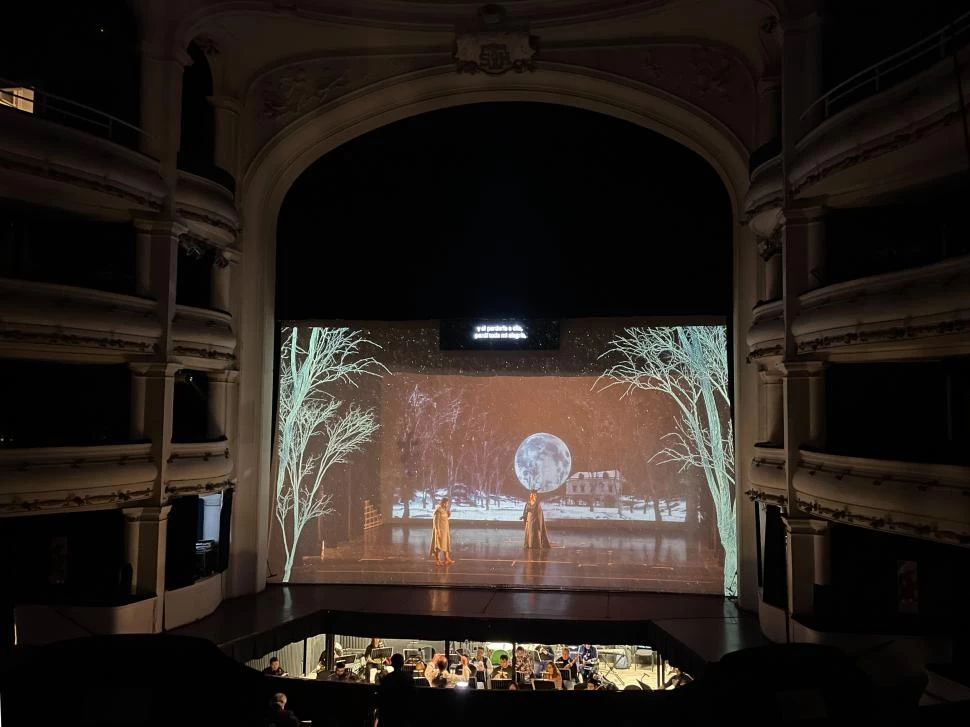 UN BOSQUE. En el escenario, la teatralidad de Mozart; en el foso su riqueza musical, a cargo de la orquesta.  