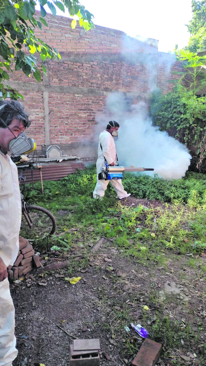 FUMIGACIÓN. Todos los días se realizan distintas tareas en los barrios para disminuir la cantidad de mosquitos. 