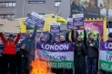 Masiva huelga de trabajadores del Reino Unido para pedir mejores salarios