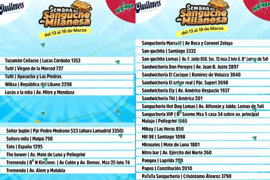 La Semana de la Milanesa: consultá las sangucherías que están adheridas