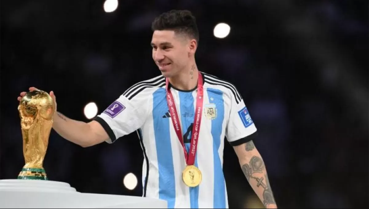 EN QATAR. Montiel convirtió el penal que consagró campeona del mundo a la Selección Argentina.