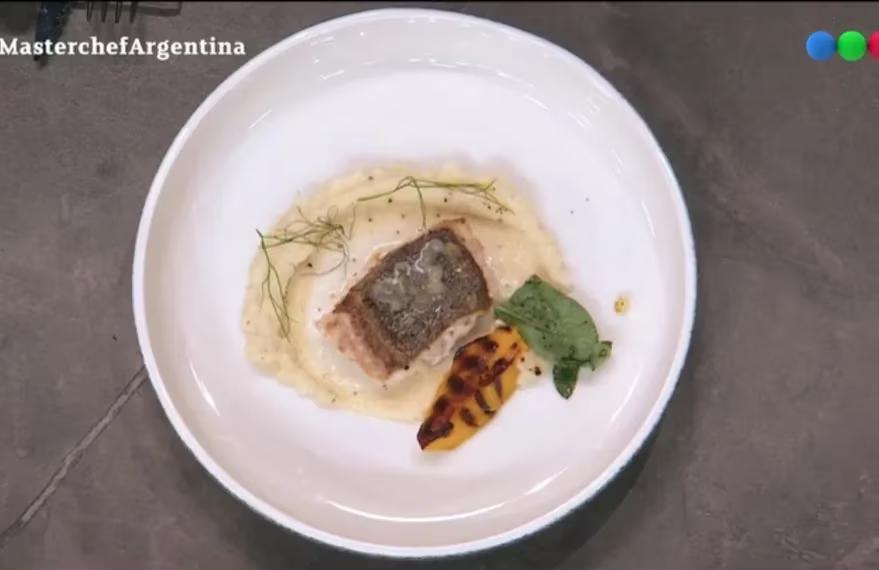 Chernia sellada al sartén con coliflor, menta y mango. El plato que se llevó los aplausos