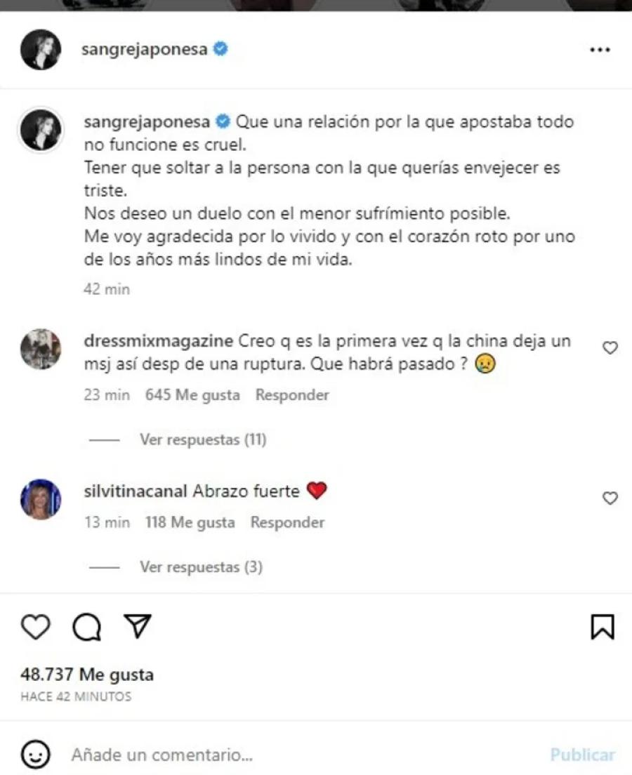 Rusherking confirmó su separación de la China Suárez: “ninguno de los dos lastimó al otro”