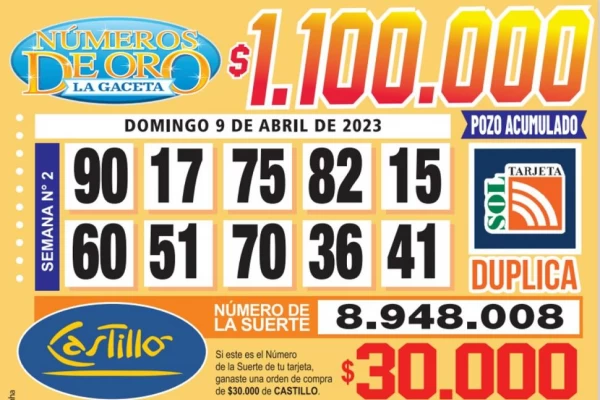 Los Números de Oro de LA GACETA del 9 de abril de 2023