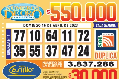 Los Números de Oro de LA GACETA del 16 de abril de 2023