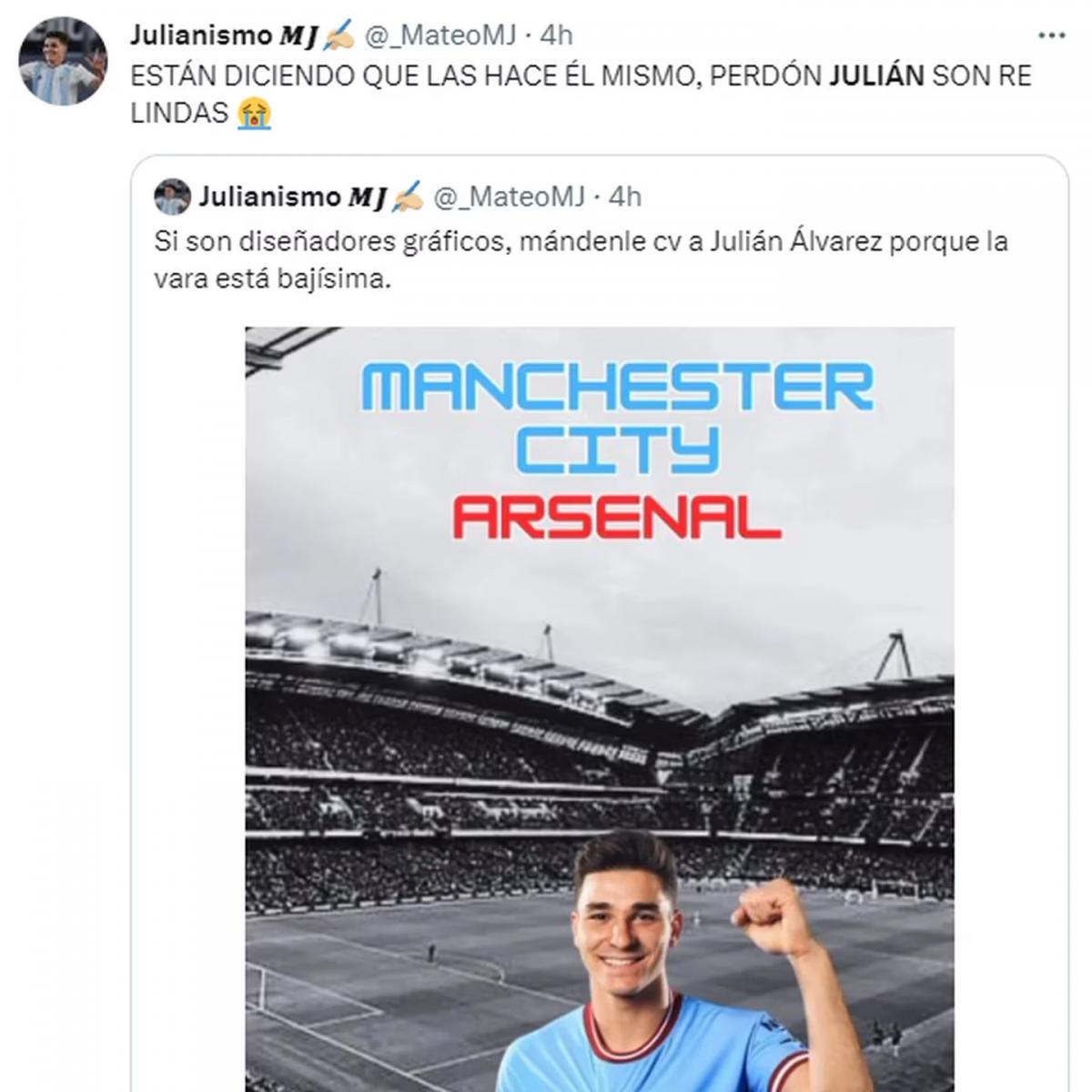 El extraño motivo por el que Julián Álvarez fue tendencia en medio de la goleada del Manchester City