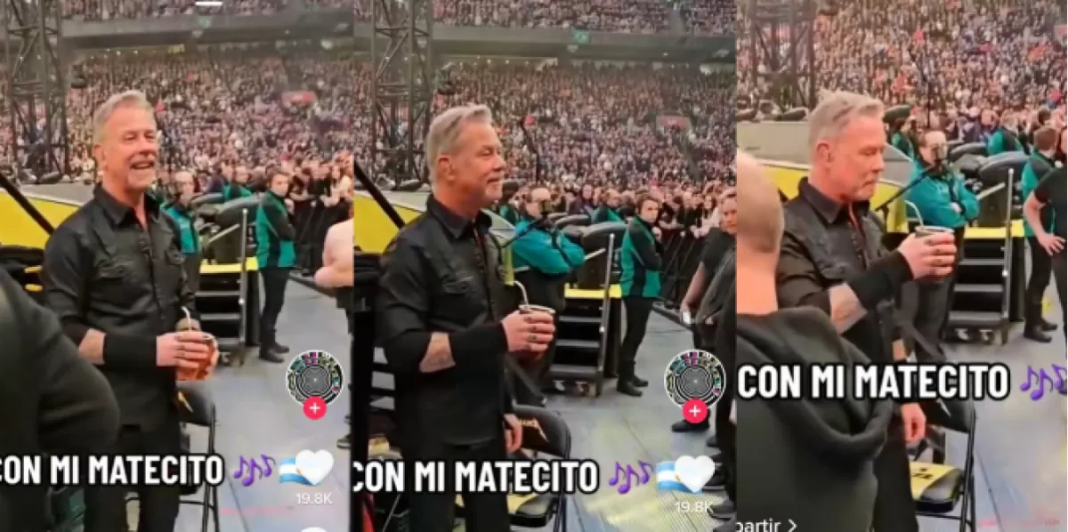 Antes de un show, James Hetfield calentó la voz con un mate