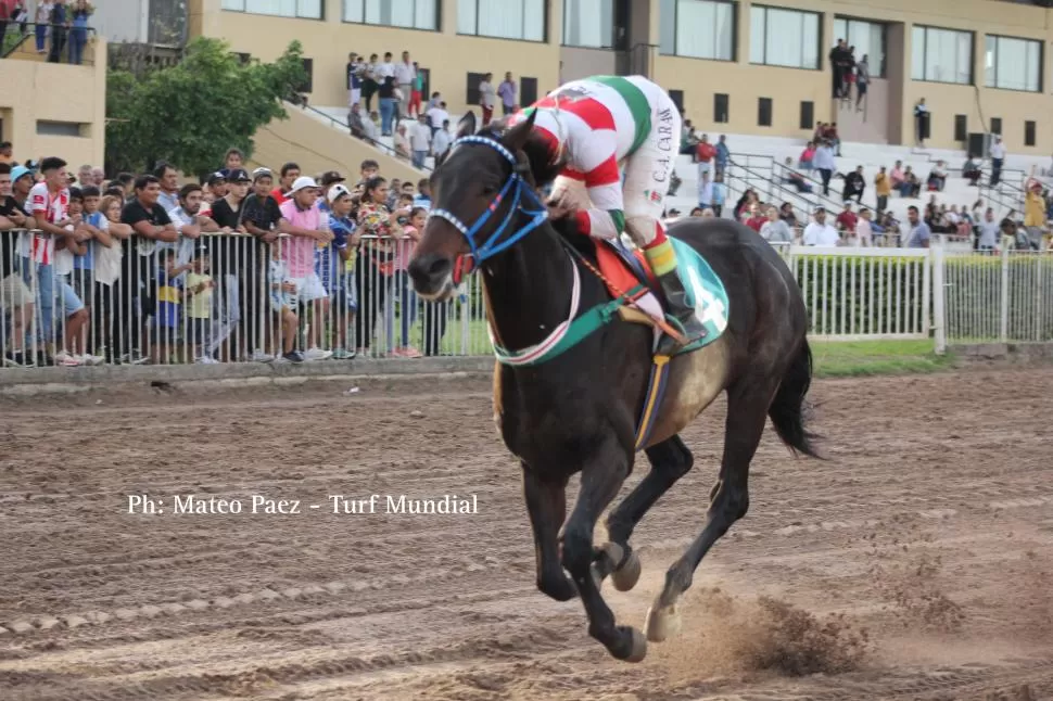 CONTUNDENTE VICTORIA. Pertinax Joy fue bien conducido por Cristian Caram. Gentileza foto de de Mateo Paez 