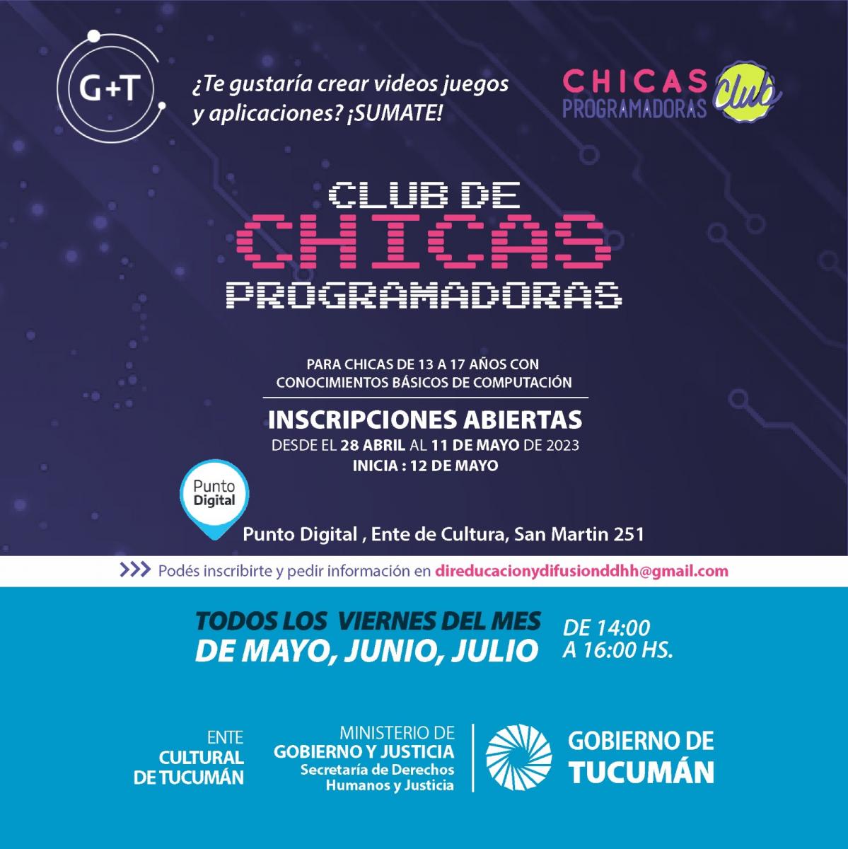 ¿Cómo inscribirte al curso gratuito de Programación para chicas del Ente Cultural?