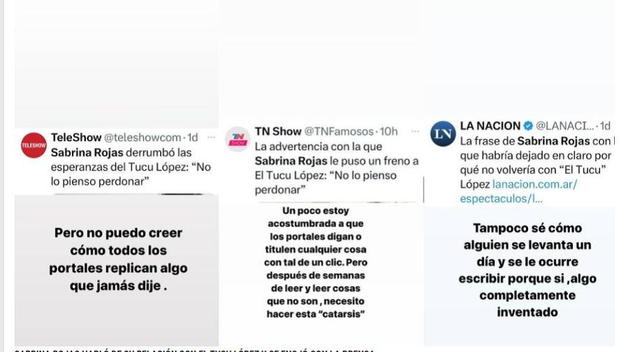 TITULARES DE MEDIOS que enfurecieron a Sabrina Rojas. 