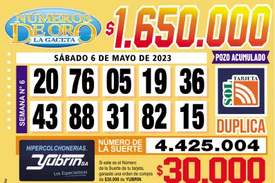 Los Números de Oro de LA GACETA del 6 de mayo de 2023