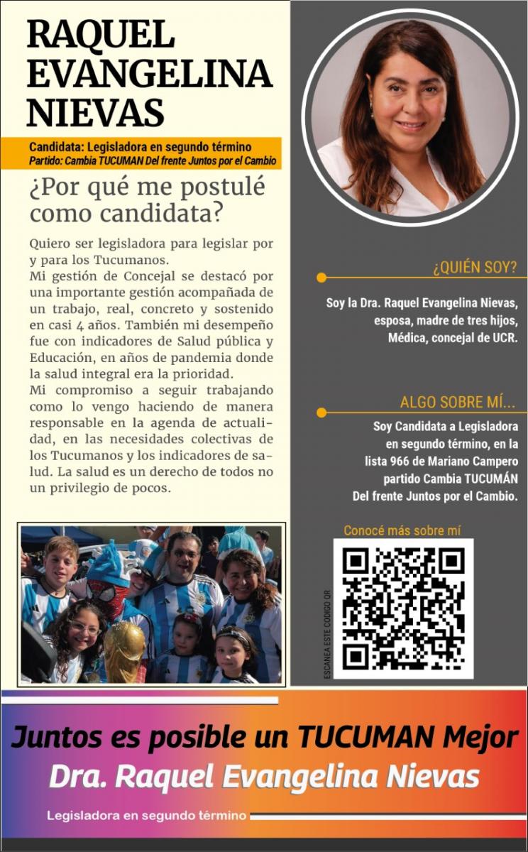 Candidatos en campaña: Raquel Evangelina Nievas