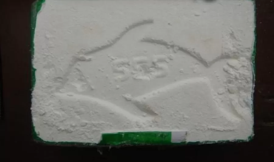 LA MARCA DEL PEZ. en la cocaína secuestrada. 