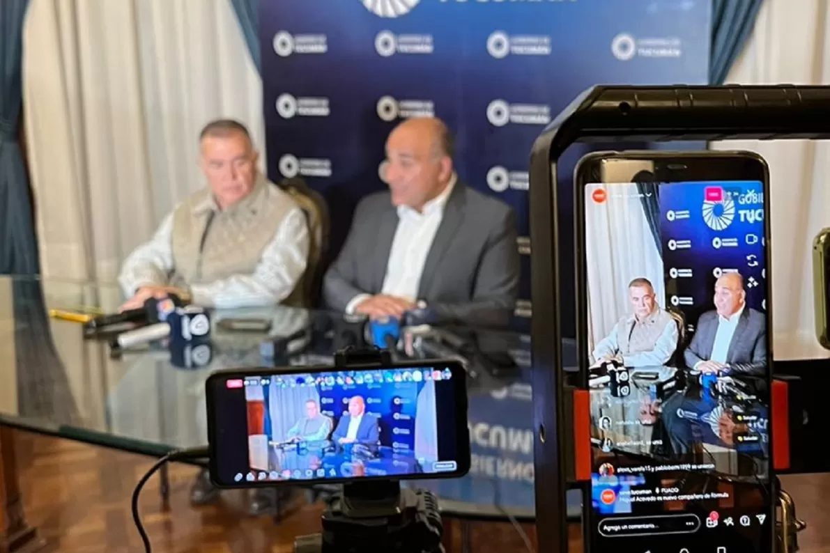 EN CASA DE GOBIERNO. Jaldo y Manzur, en conferencia de prensa.