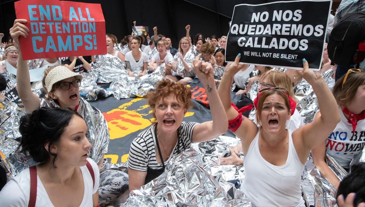 Susan Sarandon en una manifestación