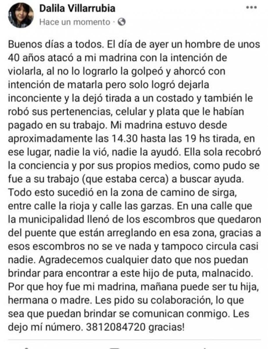 Detuvieron al sospechoso de haber golpeado e intentado violar a una mujer en Yerba Buena