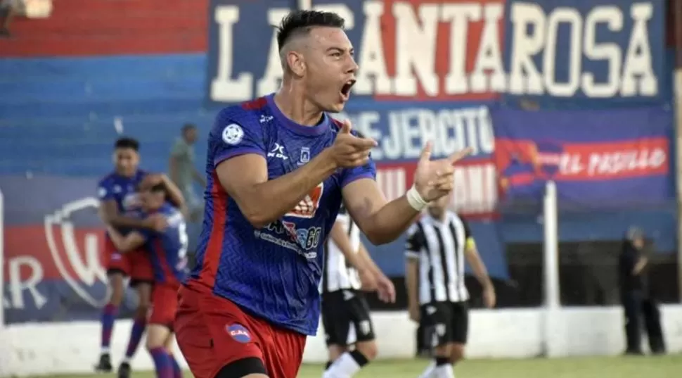 APORTE. Con cuatro goles, Cano es el máximo artillero del “gaucho”: les marcó a Guillermo Brown, a Alvarado, a Gimnasia de Mendoza y a Almirante Brown.   