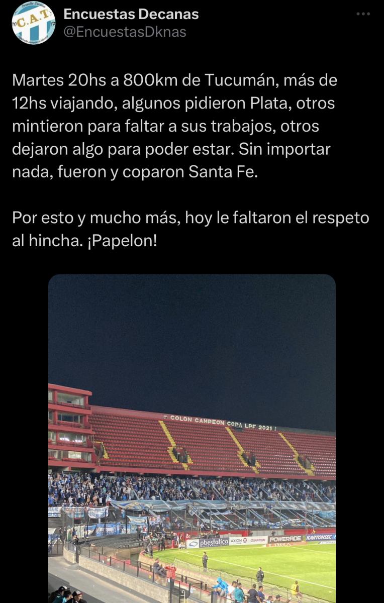 Más tuits de los hinchas cansados del mal momento del equipo.