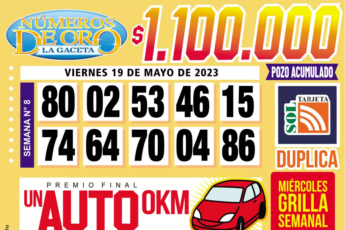 Los Números de Oro de LA GACETA del 19 de mayo de 2023