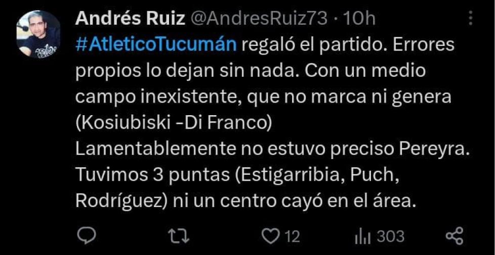 Qué se dijo en las redes tras la dura derrota de Atlético Tucumán ante Lanús