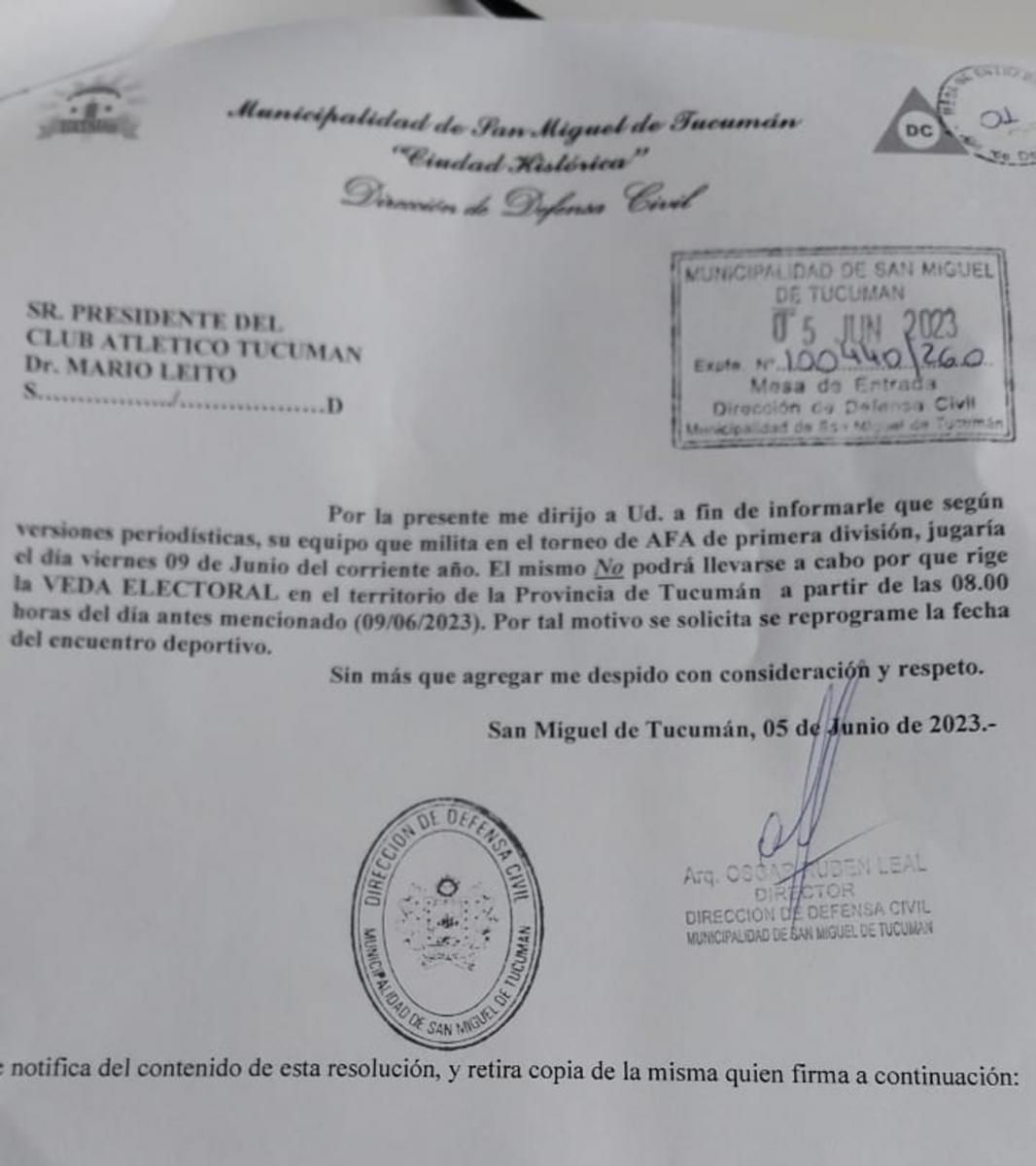 Confirmado: se posterga el partido entre Atlético Tucumán y Godoy Cruz por la veda electoral