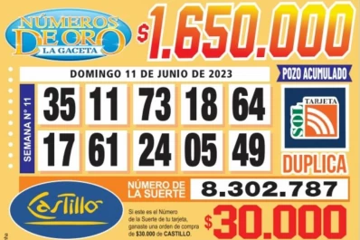 Los Números de Oro de LA GACETA del 11 de junio de 2023
