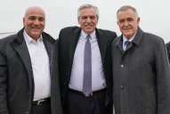Alberto Fernández llegó para festejar con Jaldo, Acevedo y Manzur