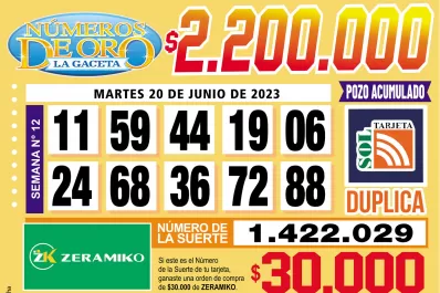 Los Números de Oro de LA GACETA del 20 de junio de 2023